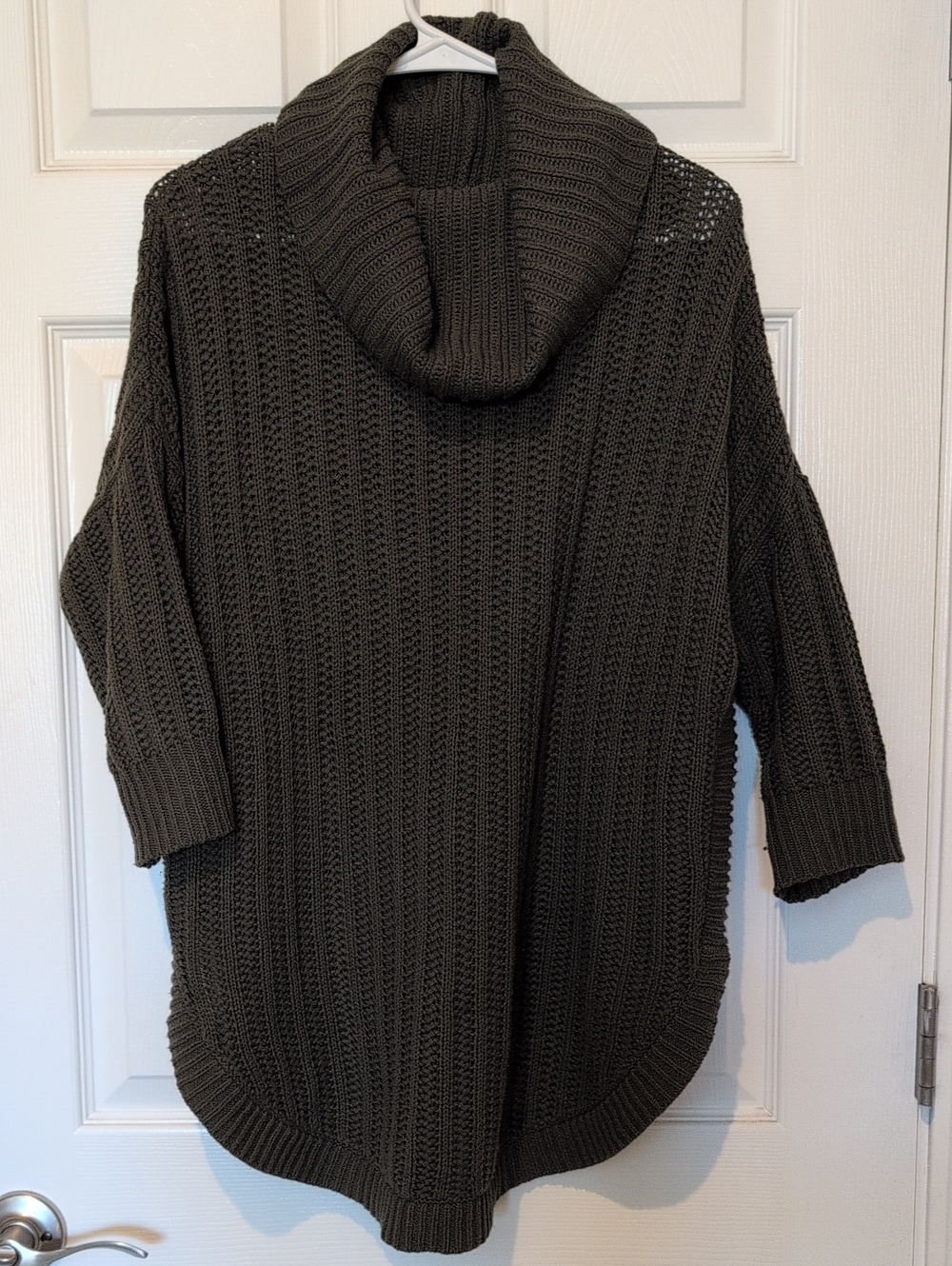 Express Olive Green Chunky Cowl Neck Sweater